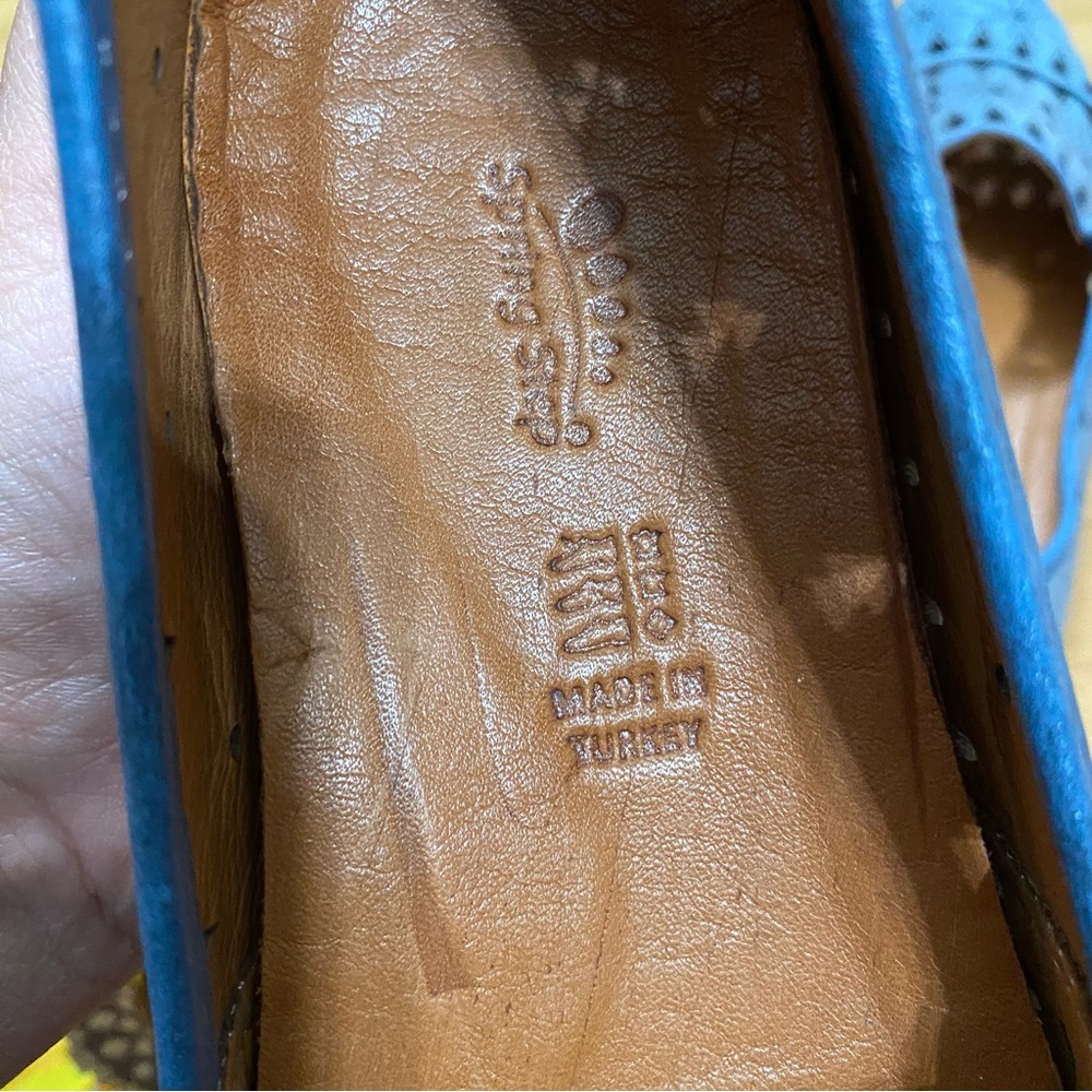 Spring Step Fusaro Leather Slip-On Flats Blue Cutout Comfort Shoes Sz 40 / US 9 - Picture 7 of 10